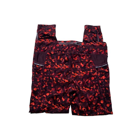 Athleta Be Free Triangular Legging Yoga Pants Womens Size Large Maroon Stretch - Picture 3 of 10